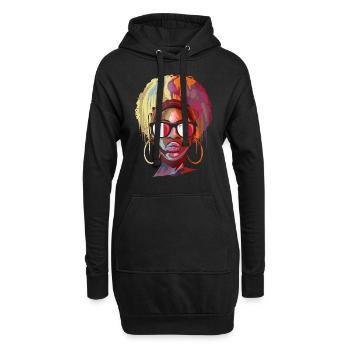 Malte - Sweat-shirt à capuche long Femme - noir - Devant