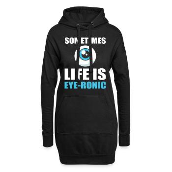 Optiker - Hoodie-Kleid - Schwarz - Vorne
