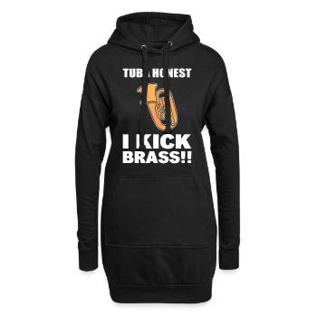 Tuba Wortspiel Musiker - Hoodie-Kleid - Schwarz - Vorne