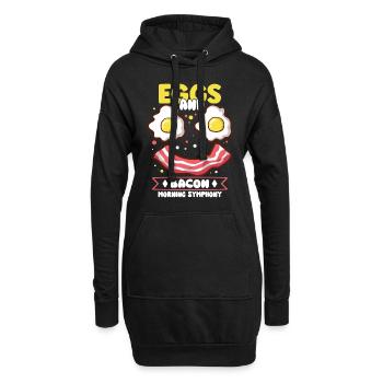 Lustige Brustfast Menü Speck Start Den Morgen - Hoodie-Kleid - Schwarz - Vorne