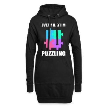 Every Day I'm Puzzling Dissektologe - Hoodie-Kleid - Schwarz - Vorne