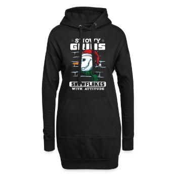 Funny Snowman Season Winter Christmas Snowman Joy - Hoodie-Kleid - Schwarz - Vorne