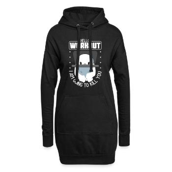 Bodybuilding Powerlifting Gewichtheben Fitness - Hoodie-Kleid - Schwarz - Vorne