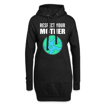Respect Your Mother Ökologe - Hoodie-Kleid - Schwarz - Vorne
