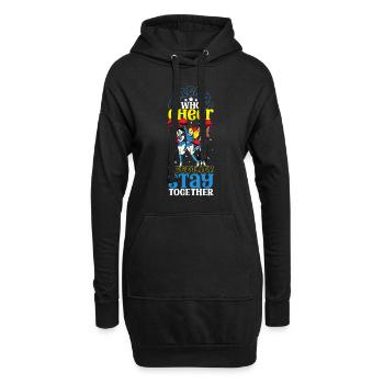 Tenue de pom-pom girl - Sweat-shirt à capuche long Femme - noir - Devant