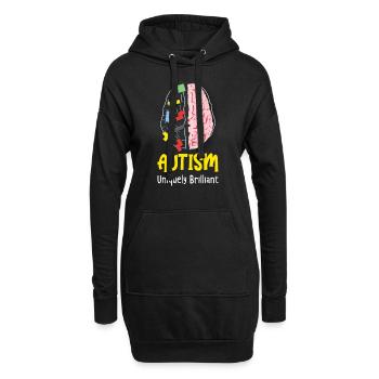Sensibilisation à l’autisme Maladie autistique - Sweat-shirt à capuche long Femme - noir - Devant
