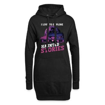 Horror Paranormales Spukhaus Gruseliges Halloween - Hoodie-Kleid - Schwarz - Vorne