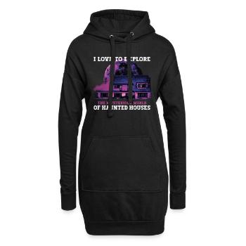 Horror Paranormales Spukhaus Gruseliges Halloween - Hoodie-Kleid - Schwarz - Vorne