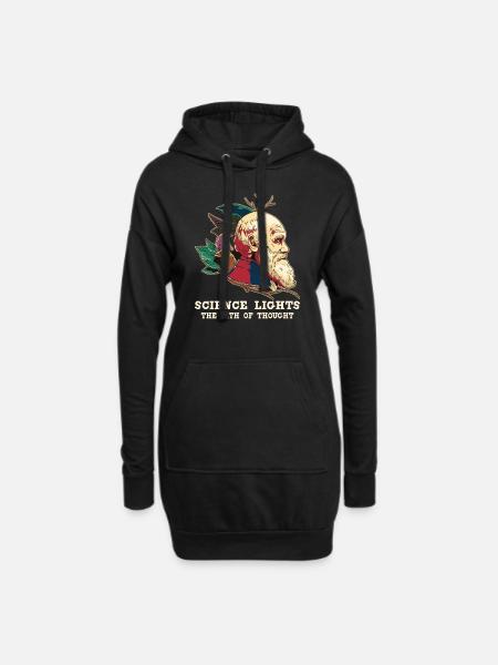 Charles Darwin Atheistischer Atheismus - Hoodie-Kleid - Schwarz