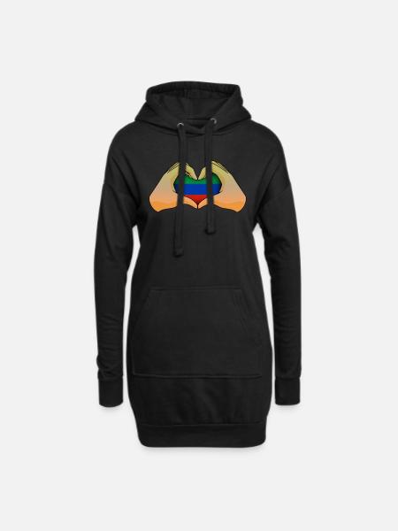 Dagestan - Hoodie-Kleid - Schwarz