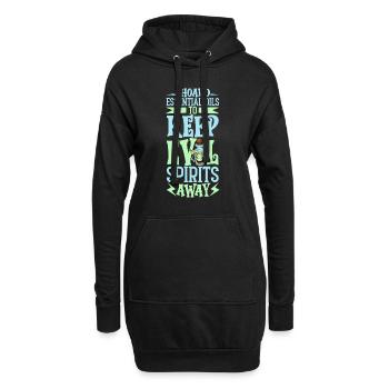 Huiles essentielles pour l’horreur d’Halloween. Essentiel - Sweat-shirt à capuche long Femme - noir - Devant
