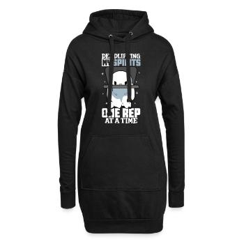 Bodybuilding Powerlifting Gewichtheben Fitness - Hoodie-Kleid - Schwarz - Vorne