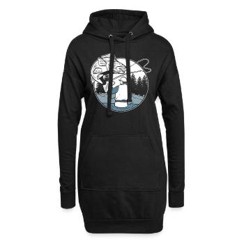 Lustiges Angeln Fischer - Hoodie-Kleid - Schwarz - Vorne