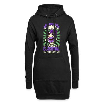 Huiles essentielles pour l’horreur d’Halloween. Essentiel - Sweat-shirt à capuche long Femme - noir - Devant