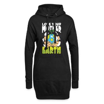 Changement climatique Environnement Jour de la Terre Planète - Sweat-shirt à capuche long Femme - noir - Devant