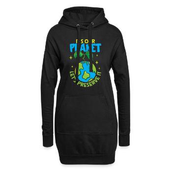 Changement climatique Environnement Jour de la Terre Planète - Sweat-shirt à capuche long Femme - noir - Devant