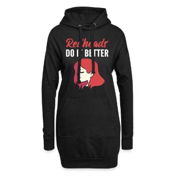 Redheads Do It Better Friseur - Hoodie-Kleid - Schwarz - Vorne