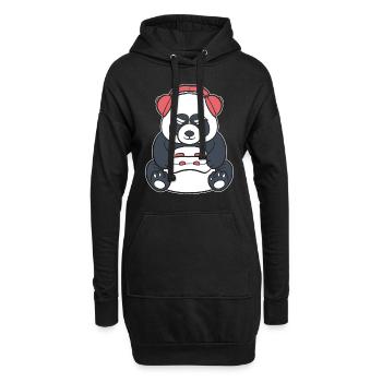 Gaming Panda Gamer - Hoodie-Kleid - Schwarz - Vorne
