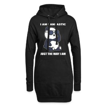 Panda -Wortspiele Panda -Hausmeister - Hoodie-Kleid - Schwarz - Vorne