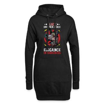 Dunkles Einhorn Horror Einhorn Mitternacht Einhorn - Hoodie-Kleid - Schwarz - Vorne