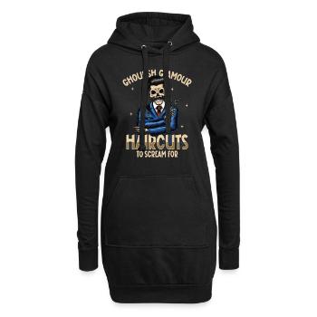 Horreur Spooky Coiffeur Coiffeur Cheveux - Sweat-shirt à capuche long Femme - noir - Devant