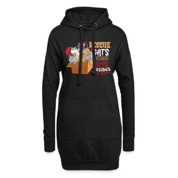 Animal RESCUE ANIMAL RIGHTS RESCUE Animal ADOPTION - Hoodie-Kleid - Schwarz - Vorne