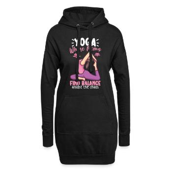 Yoga Mama Leben Yoga Praxis Mutterschaft - Hoodie-Kleid - Schwarz - Vorne