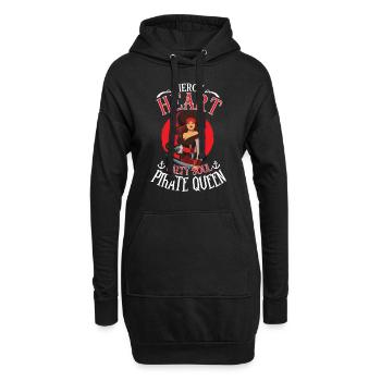 Piraten-piratenschiff-frau Piratenkapitän - Hoodie-Kleid - Schwarz - Vorne