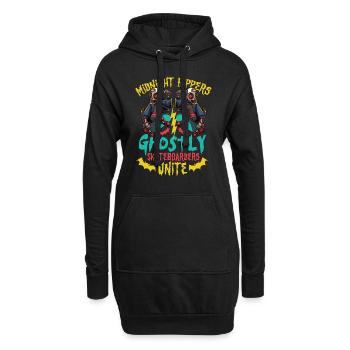Horror Skateboarder Halloween Skateboard Cadeau - Sweat-shirt à capuche long Femme - noir - Devant