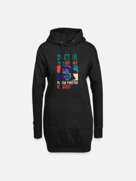 Effrayant Halloween horreur peste médecin - Sweat-shirt à capuche long Femme - noir