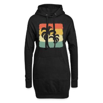 Palm Tree Sunset Strandliebhaber - Hoodie-Kleid - Schwarz - Vorne