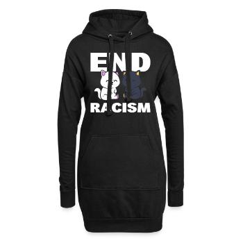End Racism Anwalt gegen Rassismus - Hoodie-Kleid - Schwarz - Vorne
