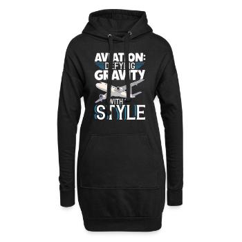Pilote Aviation Avion Compagnie aérienne Futurs pilotes - Sweat-shirt à capuche long Femme - noir - Devant