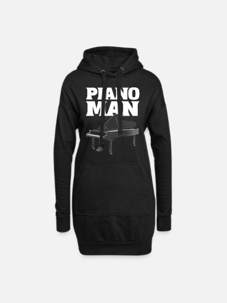 Piano Man Pianist - Hoodie-Kleid - Schwarz