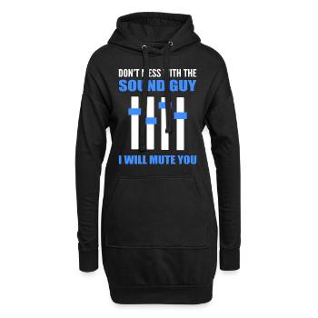 Lustiger Sound -Typ Tontechniker - Hoodie-Kleid - Schwarz - Vorne