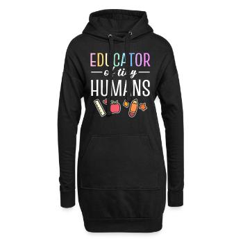 Educator Of Tiny Humans Tutor - Hoodie-Kleid - Schwarz - Vorne