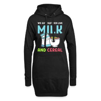We Go Together Like Milk And Cereal Frühstück - Hoodie-Kleid - Schwarz - Vorne