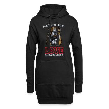 french bulldog english bulldog dog lover bulldog - Hoodie-Kleid - Schwarz - Vorne