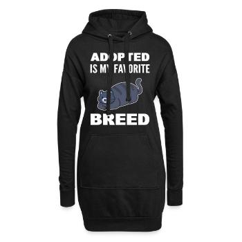 Adopted Is My Favorite Breed Tierretter - Hoodie-Kleid - Schwarz - Vorne
