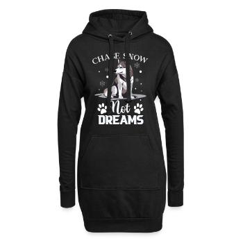 Chien de traîneau Huskie Alaska Sports d’hiver - Sweat-shirt à capuche long Femme - noir - Devant