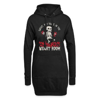 Gymnase de dynamophilie anti-Saint-Valentin avec cassé - Sweat-shirt à capuche long Femme - noir - Devant