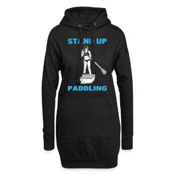 Stand Up Paddling Bootsfahrer - Hoodie-Kleid - Schwarz - Vorne