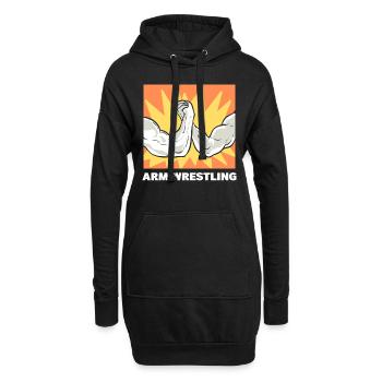 Arm Wrestling Arm drücken - Hoodie-Kleid - Schwarz - Vorne