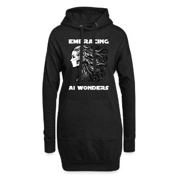 Künstliche Intelligenz, Maschinelles Lernen, Daten - Hoodie-Kleid - Schwarz - Vorne