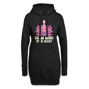 Yoga Mindfulness Practic Meditation Manifestation - Hoodie-Kleid - Schwarz - Vorne