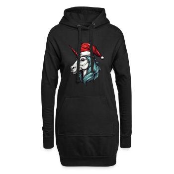 Tête de licorne Noël Noël - Sweat-shirt à capuche long Femme - noir - Devant