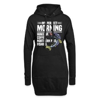 Nördlicher Hechtfischer Hecht Angelrute Hechtfisch - Hoodie-Kleid - Schwarz - Vorne