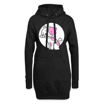 Katzenfischknochen Fischer - Hoodie-Kleid - Schwarz - Vorne