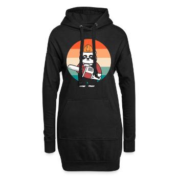 Panda -Kettensäge Baumarbeiter - Hoodie-Kleid - Schwarz - Vorne
