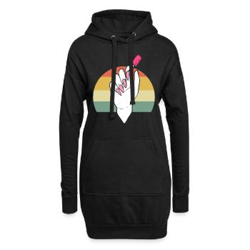 Süßer Manikürist Nagel-Techniker - Hoodie-Kleid - Schwarz - Vorne